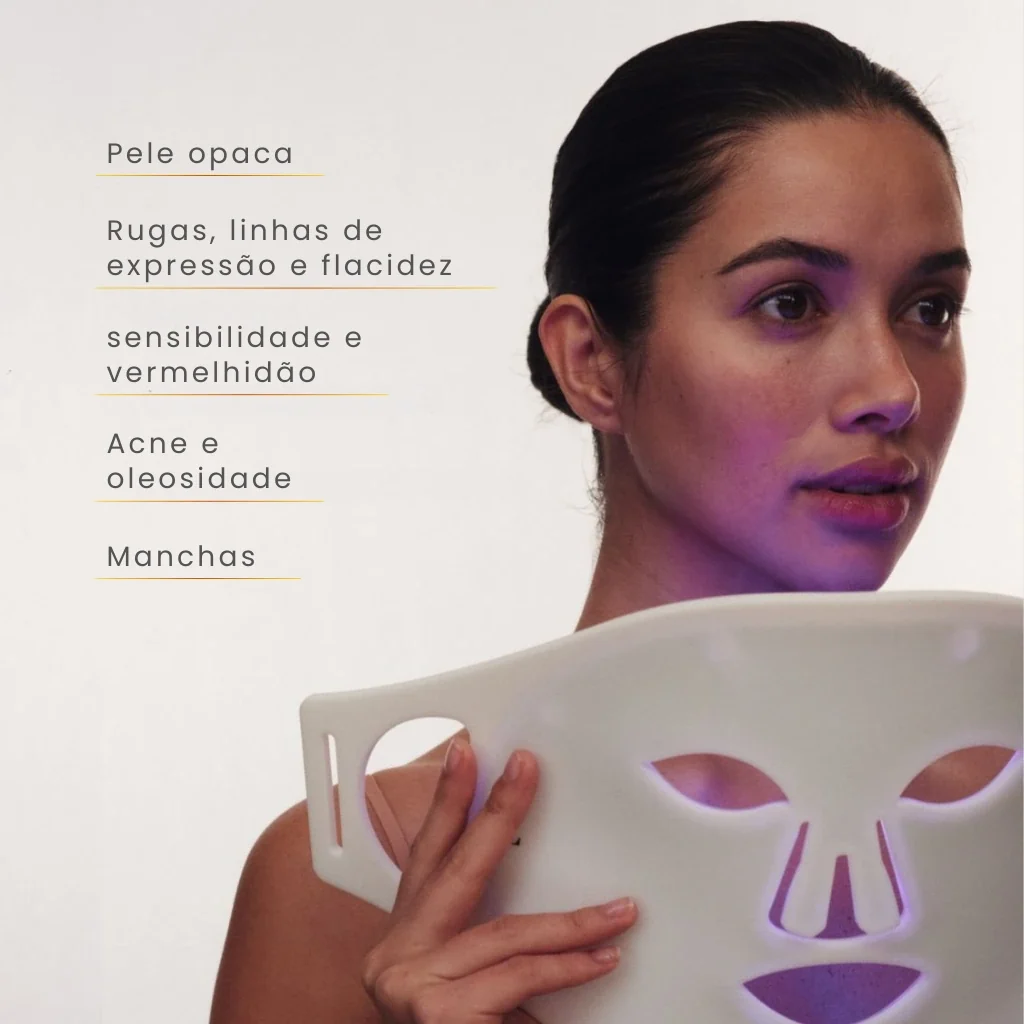 A máscara trata pele opaca, rugas, flacidez, acne e manchas
